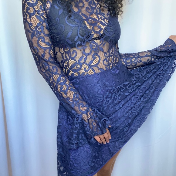 For Love & Lemons Navy Lace Dress - Picture 2 of 5